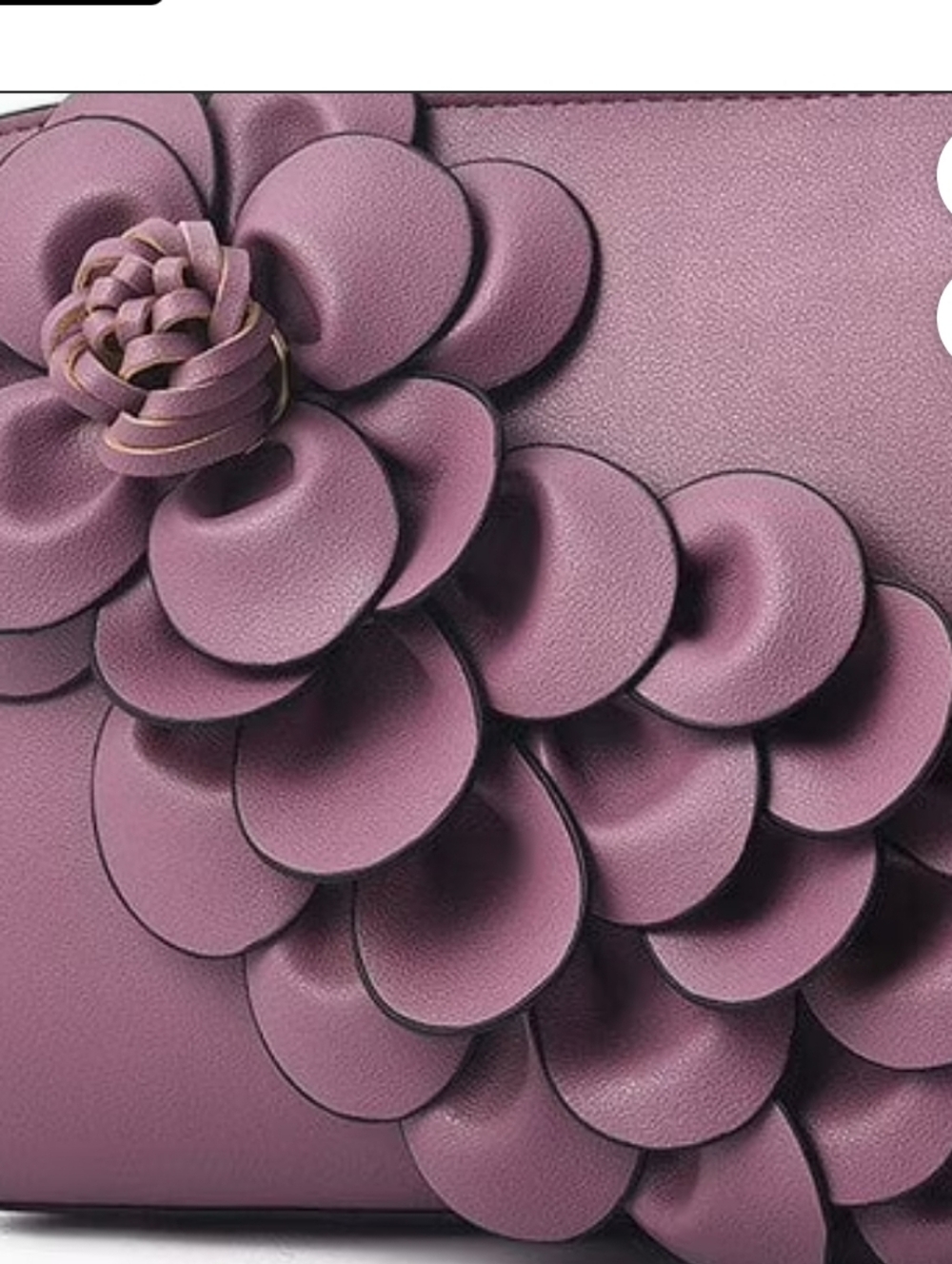 🆕️👜 DUSTY PURPLE FLORAL CASCADING PETAL HANDBAG / PURSE👜 - Picture 12 of 14